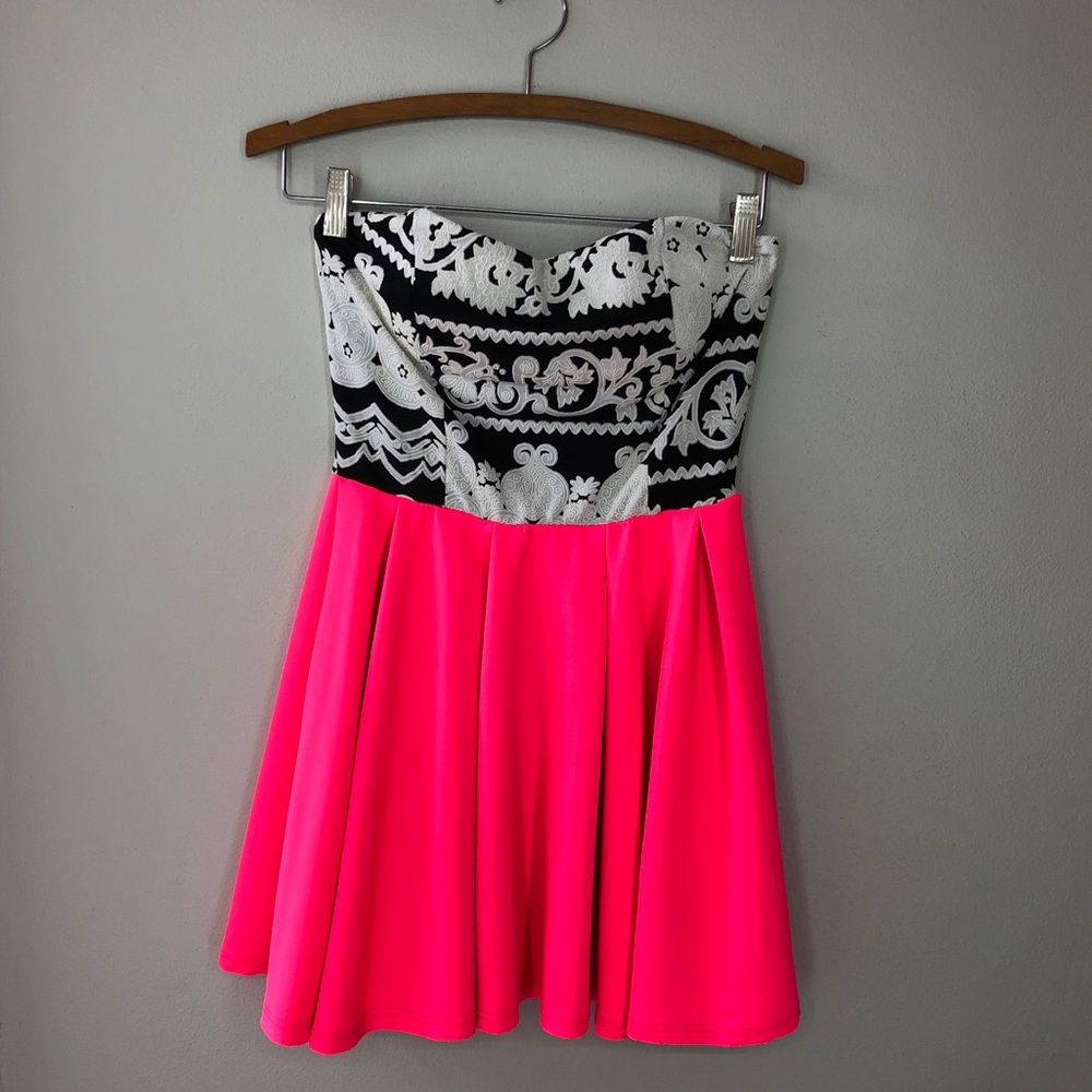 Hot Pink Strapless Dress